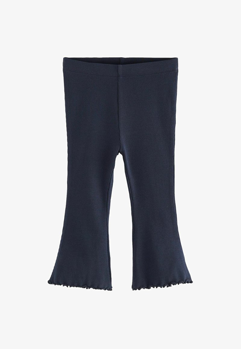 Námořnické pruhované široké kalhoty s volánkovým lemem a elastickým pasem. Vyrobeny z elastického materiálu pro pohodlí a volnost pohybu.