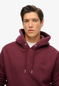 Superdry & Co ESSENTIAL LOGO  - Jersey con capucha - track burgundy marl