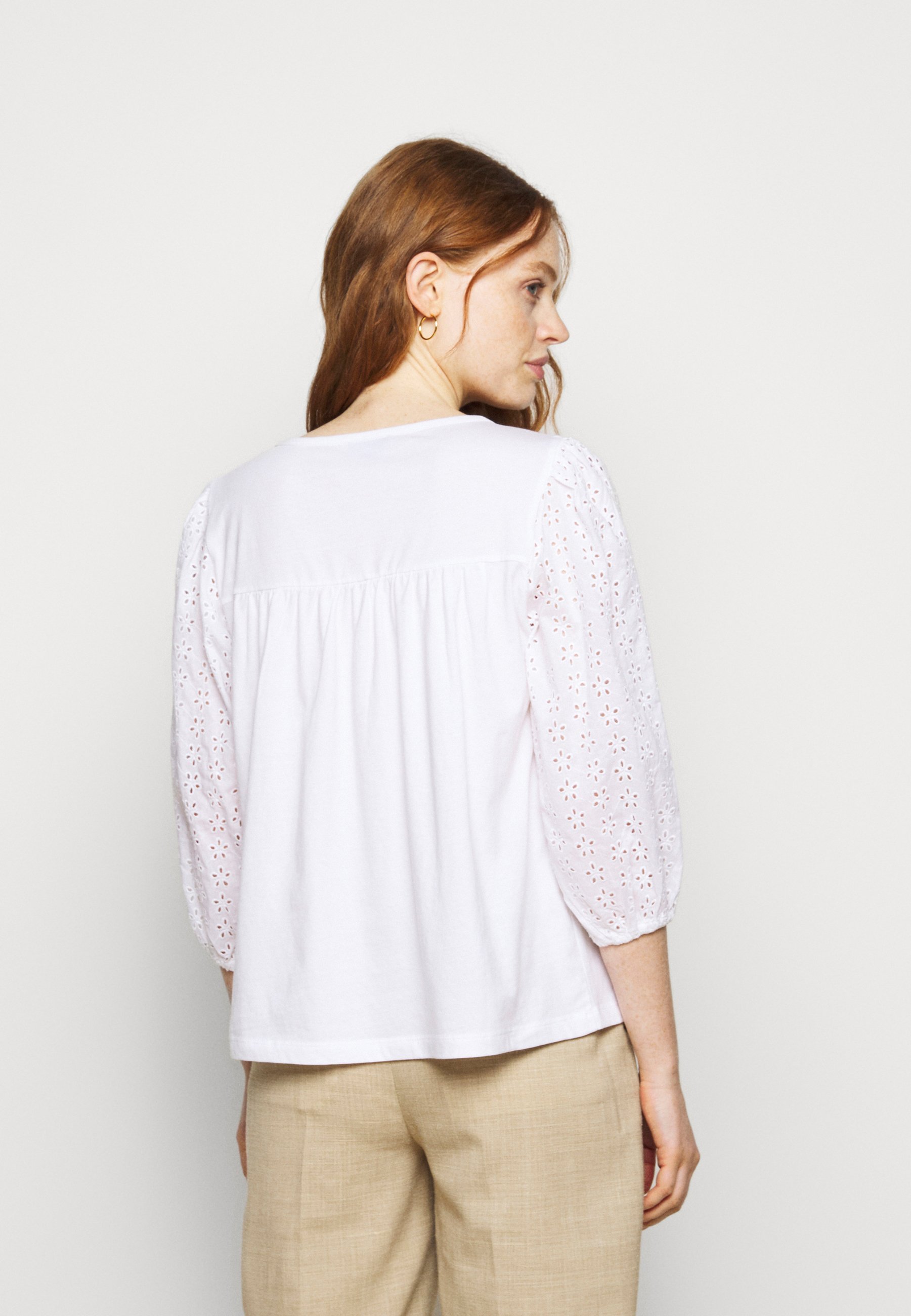 J.CREW EYELET YOKE BLOUSE SLEEVE TOP 