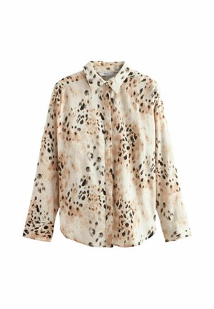 LONG SLEEVE - Skjortebluser - ecru cream brown animal print