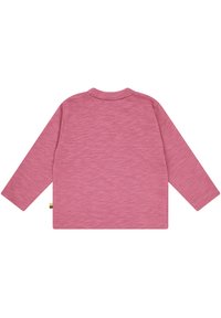 Langärmliges Hemd in hellrosa, aus weichem Stoff mit leicht strukturiertem Finish. Verfügt über einen runden Halsausschnitt und minimale Nähdetails.