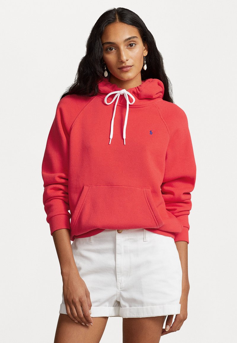 Polo Ralph Lauren SHRUNKEN FIT FLEECE HOODIE - Džemperis ar kapuci - bright hibiscus