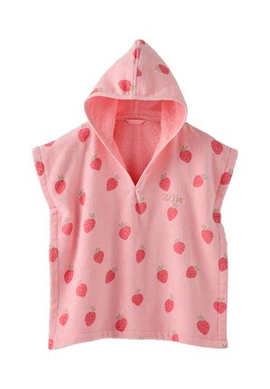 PONCHO - Bademantel - rosa bedruckt
