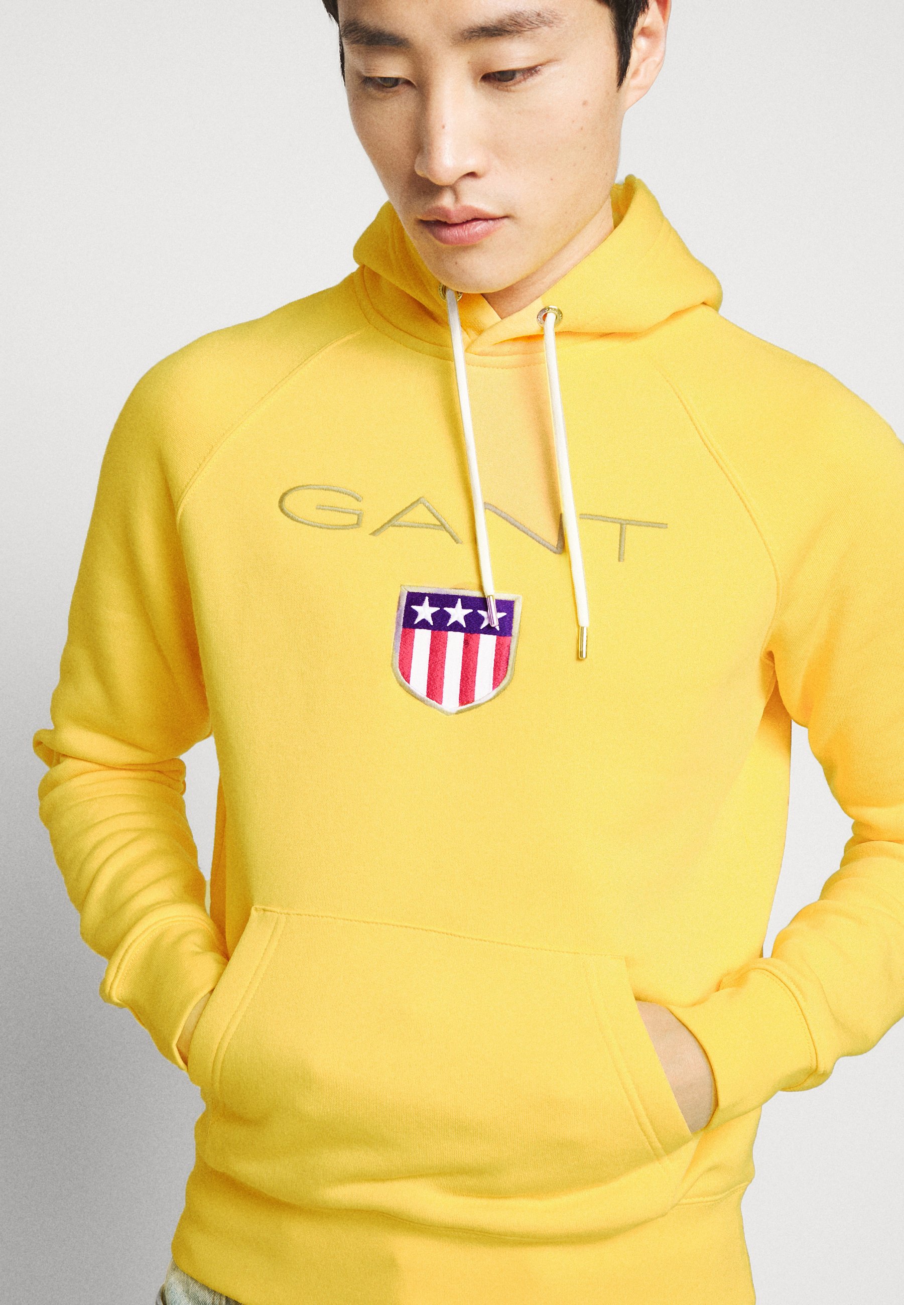 Zalando Fleece Pullover Gelb Gant Hoodie Herren Gelb