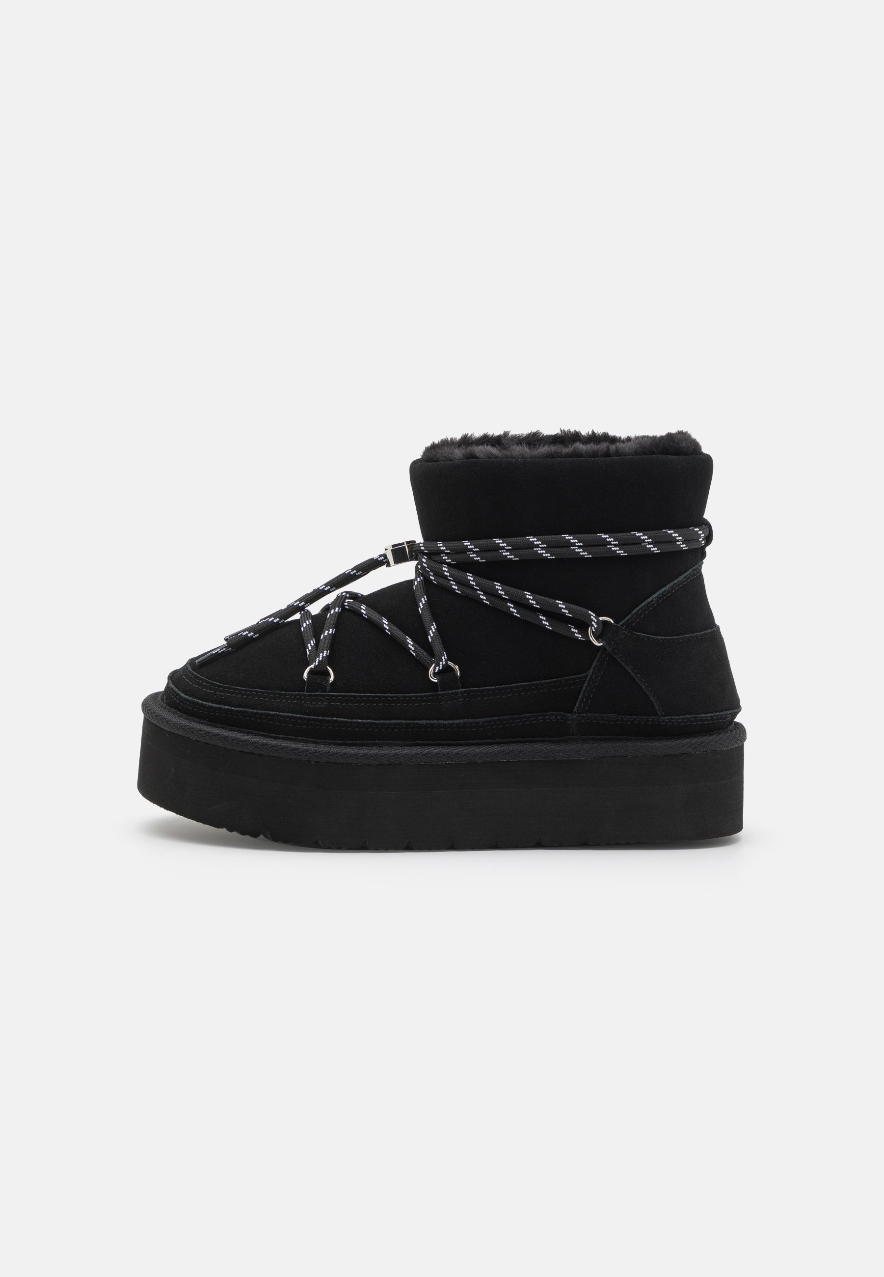 Leather platform boots