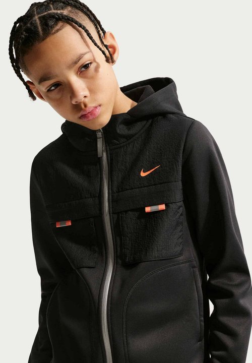 Nike SPORTSWEAR OLDER KIDS' FULL-ZIP HOODIE SPORTSWEAR CITY UTILITY - Zip-up sweatshirt - black black turf orange — photo 4