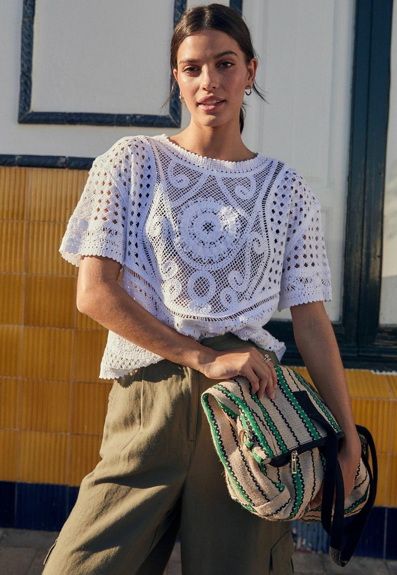 Next SHORT SLEEVE CREW NECK REGULAR FIT - Majica kratkih rukava s printom - white