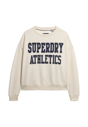 Superdry & Co, ATHLETIC ESSENTIALS RELAXED APPLIQUE - Sweatshirt - desert bone off white