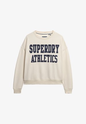 Superdry & Co, ATHLETIC ESSENTIALS RELAXED APPLIQUE - Sweater - desert bone off white