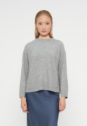 ONLRENE LIFE BUTTON O NECK - Pulover - medium grey melange