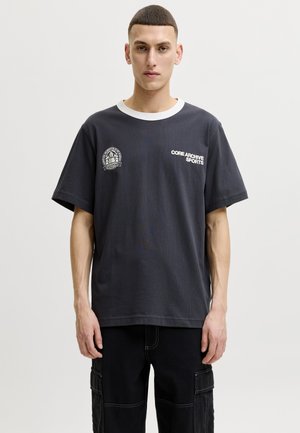Jack & Jones, JCOBREEZE RINGER TEE CREW NECK - T-Shirt print - asphalt