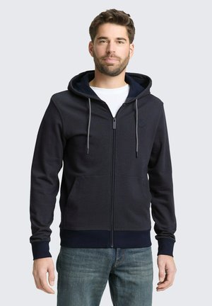 MIT LOGO-BADGE - Sweat zippé - navy grey yarn dye stripe