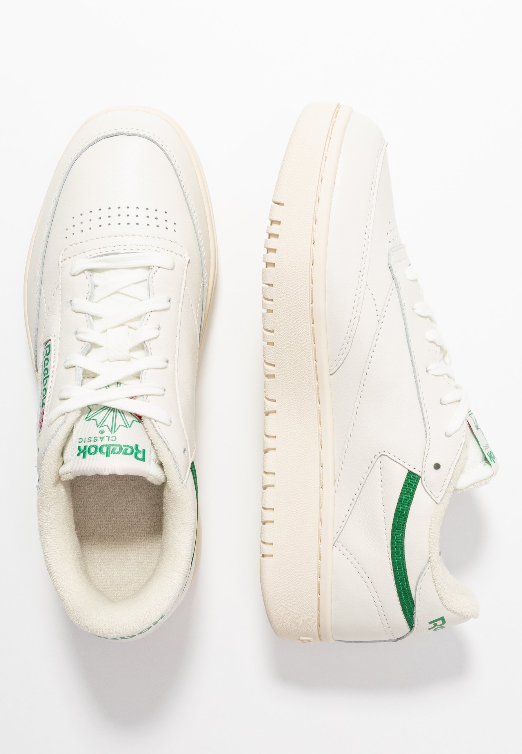 club c double trainers chalk green