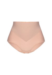 Slip modellante senza cuciture a vita alta in nude con pannello frontale a forma di V per il controllo della pancia.