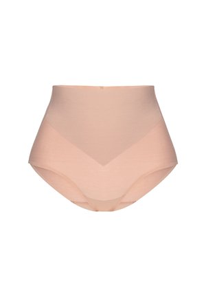 Slip modellante senza cuciture a vita alta in nude con pannello frontale a forma di V per il controllo della pancia.