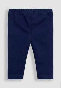 Leggings per bambini blu navy con vita elastica, realizzati in morbido tessuto a maglia, esposti su uno sfondo neutro.