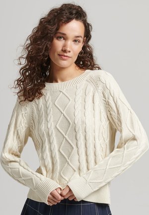VINTAGE CABLE CREW - Jumper - ecru