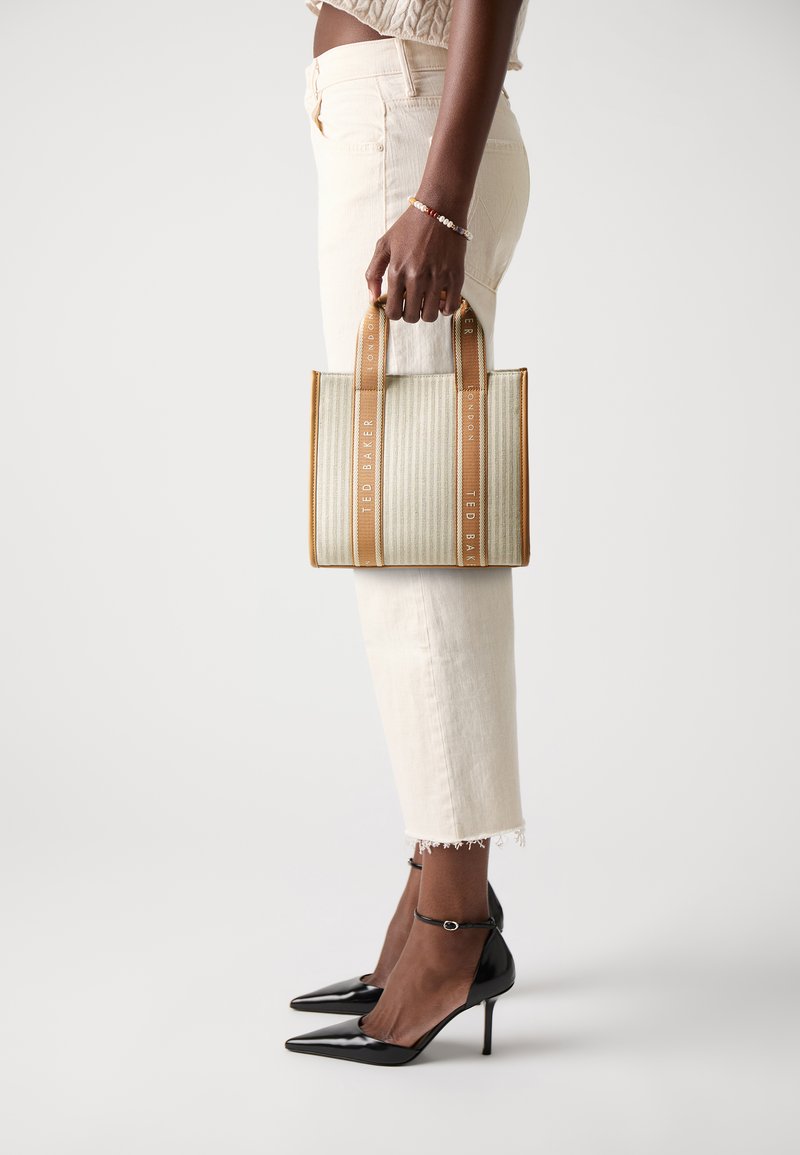 Ted Baker HARLLEE STRIPED SMALL CROSSBODY BAG - Handtas - camel