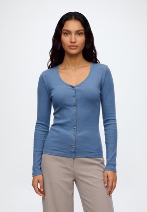 GAP, V NECK BTN THROUGH TOP - Блуза с дълги ръкави - cornflower