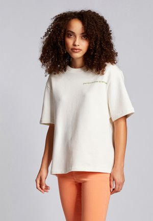 FELPA T-SHIRT MIT STATEMENT - Print T-shirt - buttermilk