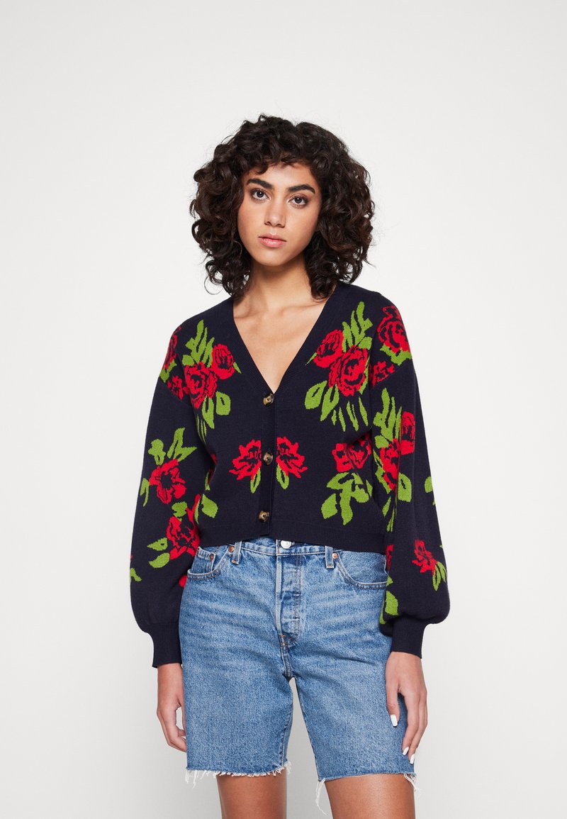 Virise Cardigan Navy Blazer Det W Chain Stitch