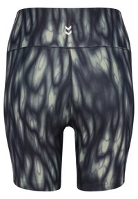 Träningsshorts med hög midja i ett mörkt, flytande mönster med ljusa accenter. Tillverkade av stretchigt, strukturerat tyg och med en logotypdetalj.