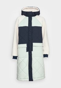 esmé studios ESSTELLA LONG HOOD QUILT JACKET - Casaco de inverno - dark sapphire/desert sage/snow