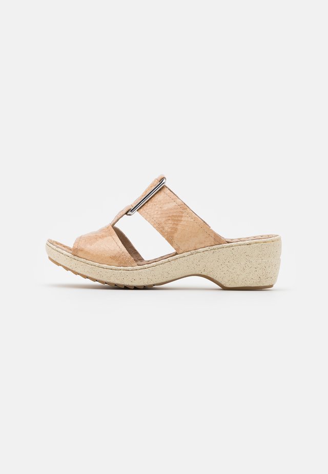 Slip-ins med klack - beige