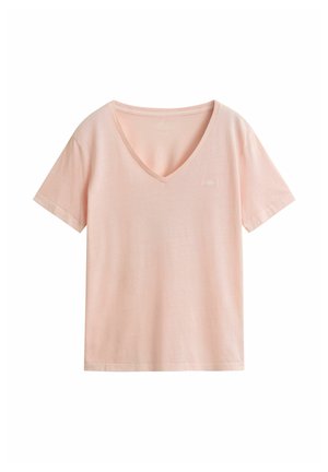 GANT, WASHED SHIELD V-NECK - T-Shirt basic - apricot/pink