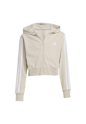 JG 3 STRIPES FT CROP - Sweatjacke - beige   white