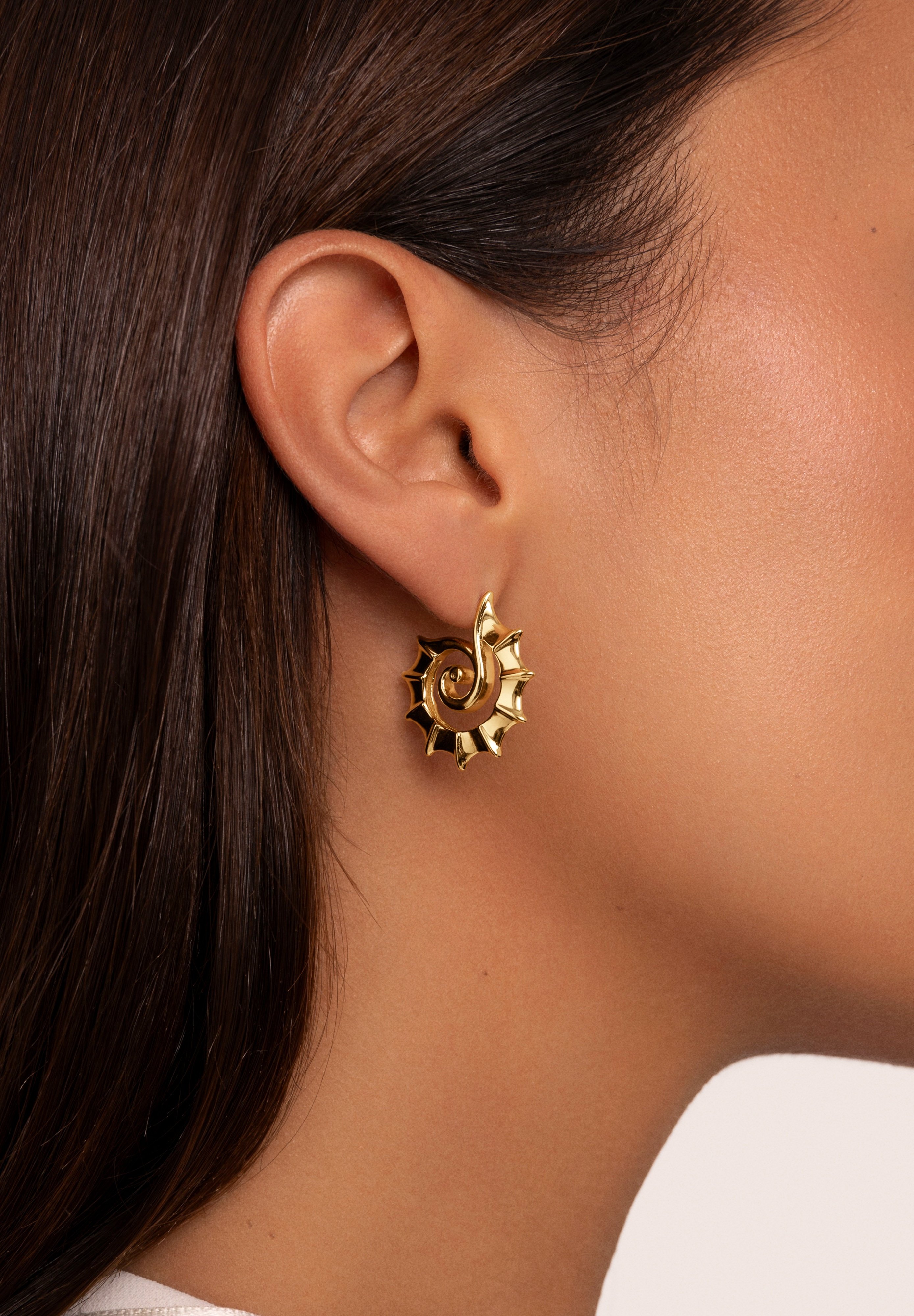 SINGULARU Orecchini Tulum A Conchiglia, Boho Chic, Ottone Placcato Oro 18K O Rodio Con Zirconi, Regalo Donna