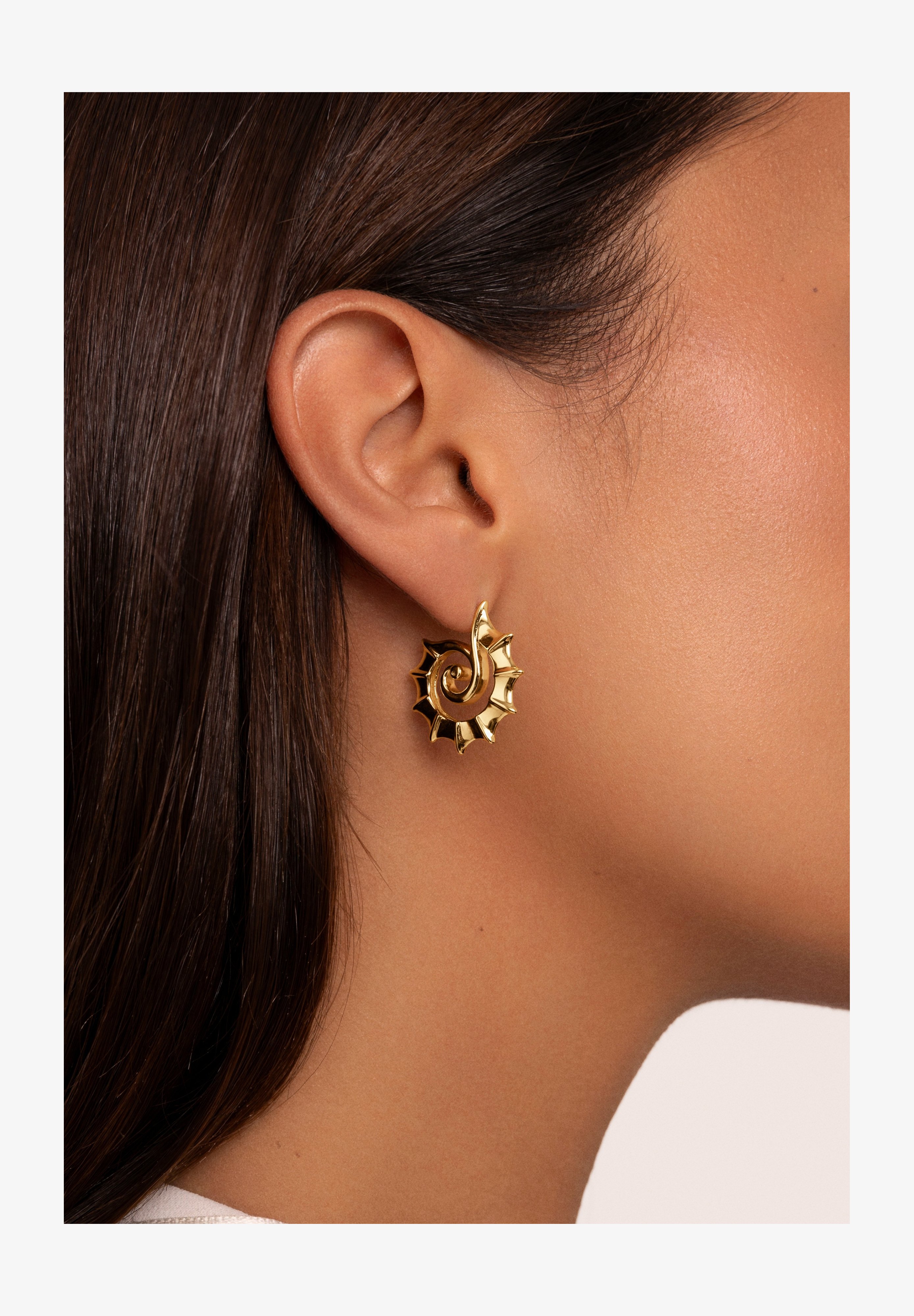SINGULARU Orecchini Tulum A Conchiglia, Boho Chic, Ottone Placcato Oro 18K O Rodio Con Zirconi, Regalo Donna