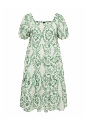 Vero Moda Curve, GESMOKTES KLEID VMCROKAYA MIDIKLEID - Nappali ruha - snow white