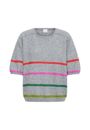 ICHI, IHDASILA SS2 - T-shirts basic - grey mlg w multicol stripe