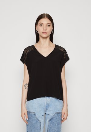 VMRUSK V NECK - Nyomott mintás póló - black