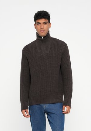 PATRIC EDIT LS RELAXED HALF ZIP - Džemperis - chocolate torte