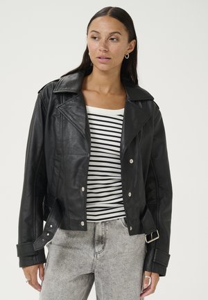 Kaffe SUE  - Leather jacket - black deep