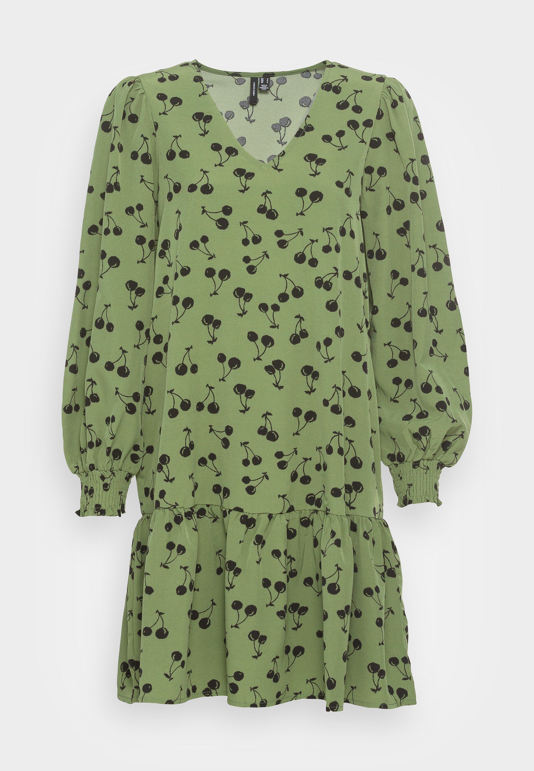 Vero Moda VMBILLI CHERRY V NECK - Jurk - willow bough/groen - Zalando.nl