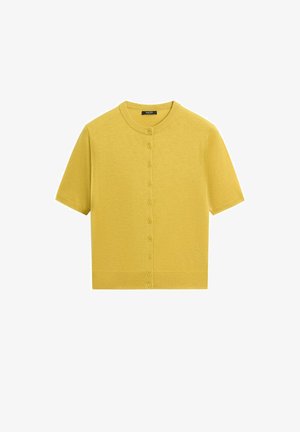 Massimo Dutti, COTTON BLEND KNIT SWEATER WITH BELT - Chemisier - yellow