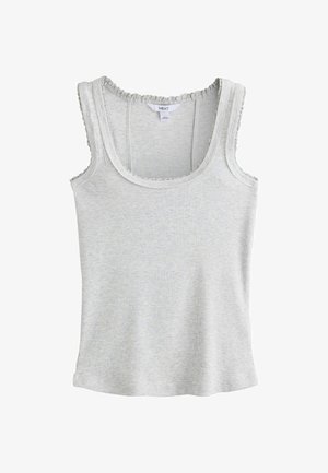 Next, REGULAR FIT - PREMIUM RIBBED SCOOP TANK VEST SLEEVELESS TOP . - Top - grey