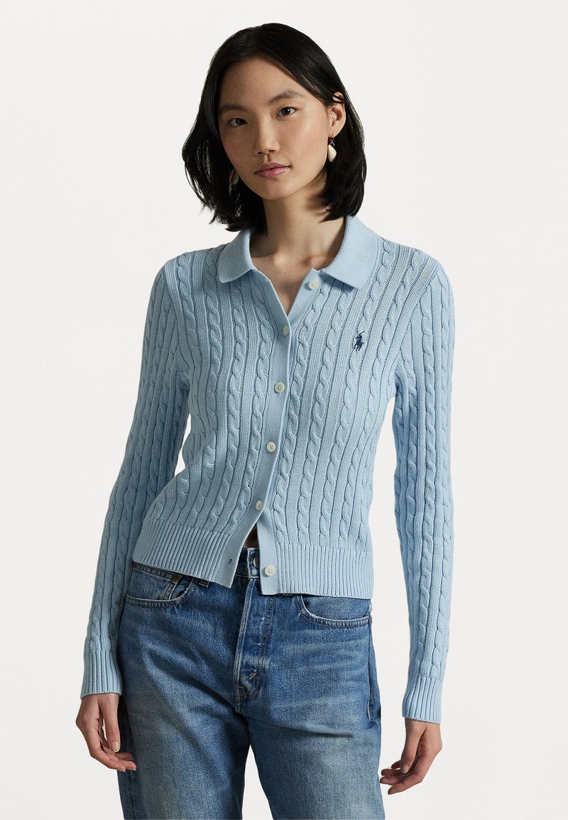 Polo Ralph Lauren WIMBLEDON CABLE SHORTSLEEVE CARDIGAN - Cardigan - cold springs