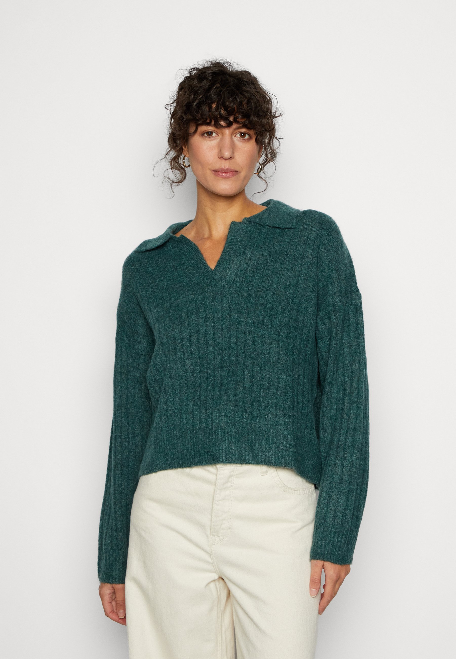 TOM TAILOR DENIM COSY - Trui - green dust/donkergroen - Zalando.nl
