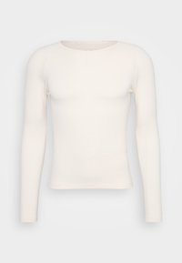 Dlouhý rukáv, off-white košile s kulatým výstřihem a slim fit. Vyrobeno z jemné, lehké látky bez vzorů a ozdob.
