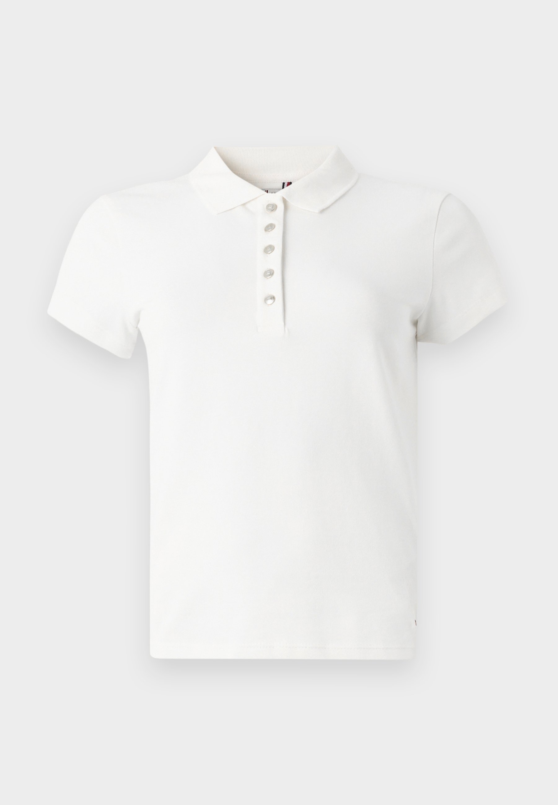 Tommy Hilfiger GOLD BUTTON SLIM POLO - Polotričko - ivory silk