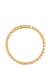 Bague en or de couleur dorée avec une forme lisse et arrondie, présentant une texture perlée le long du bord extérieur. Intérieur uni.