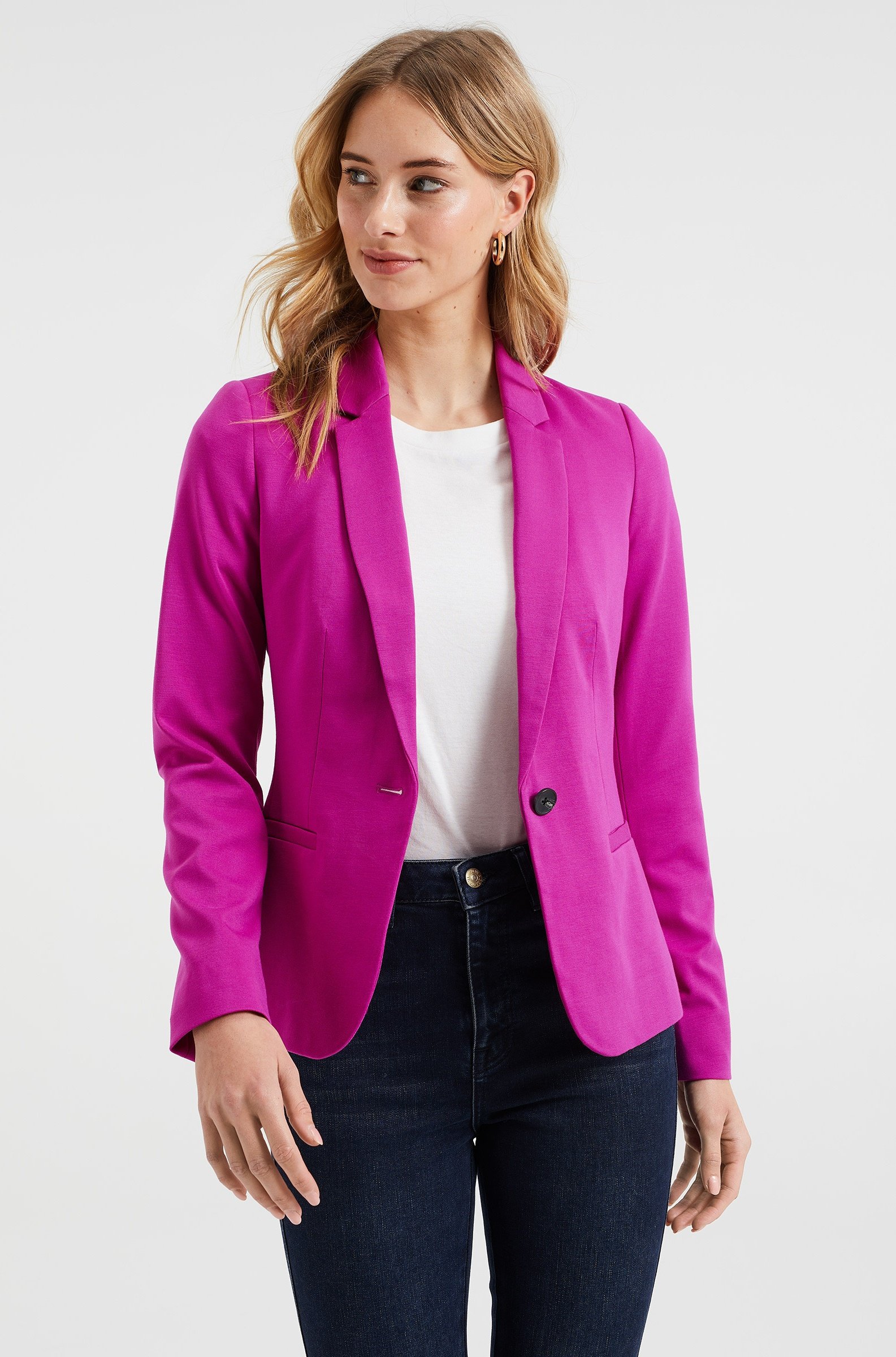 fushia pink blazer