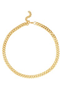 Collier en chaîne en or avec des maillons entrelacés, doté d'une finition lisse et d'un fermoir sécurisé avec un allongement de chaîne réglable.
