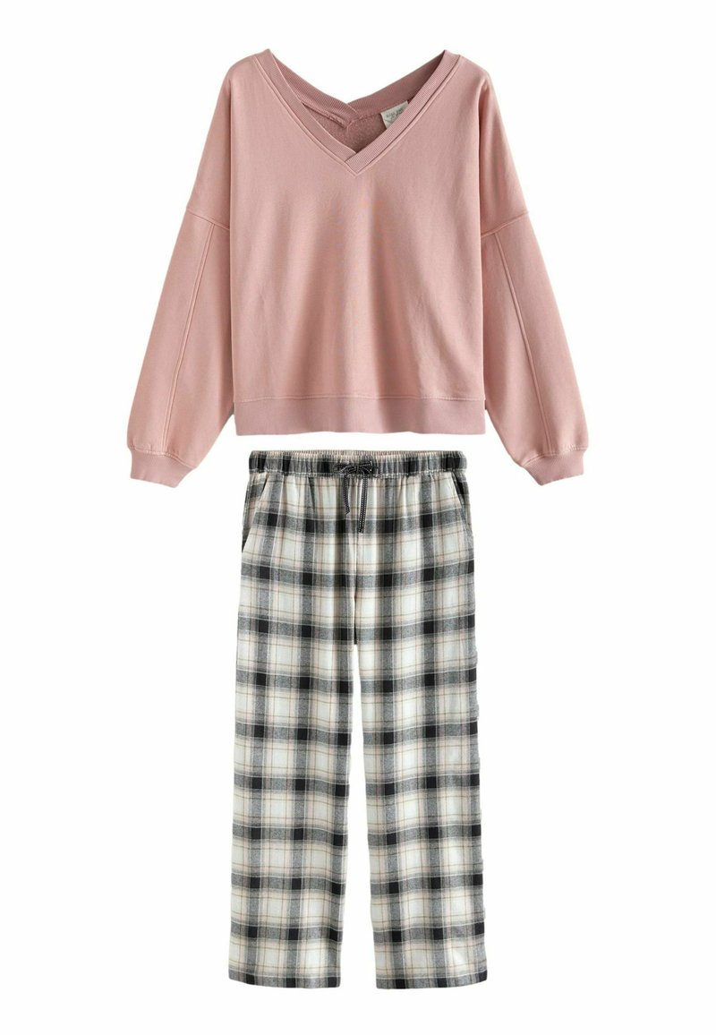 Next REGULAR FIT SET - Nattøj sæt - pink check