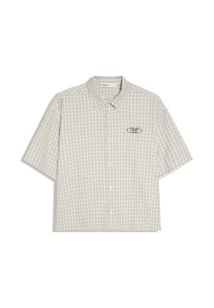 Bershka, SHORT SLEEVE BOXY FIT - PRINT SHIRT - Overhemd - grey