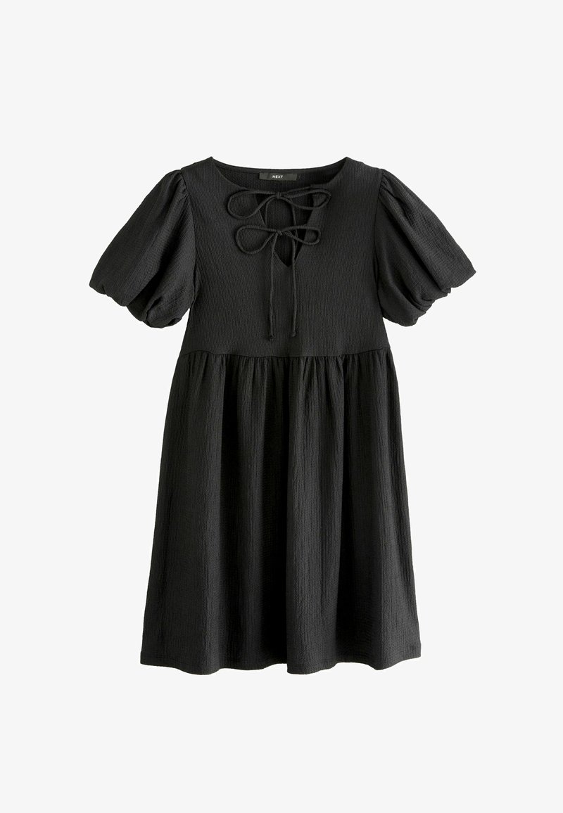 Next TALL FIT - TEXTURED PUFF SLEEVES FRONT DETAIL - Vestido de punto - black